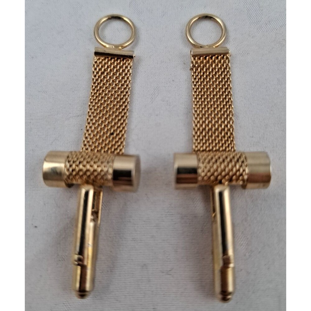 Vintage Mesh Wrap-Around Gold Tone Cufflinks-EXCELLENT!